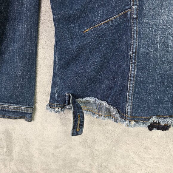 Womens Ann Trinity Blue Denim Jacket Lace Appliqué & Crystal Buttons Cotton S - Picture 6 of 10